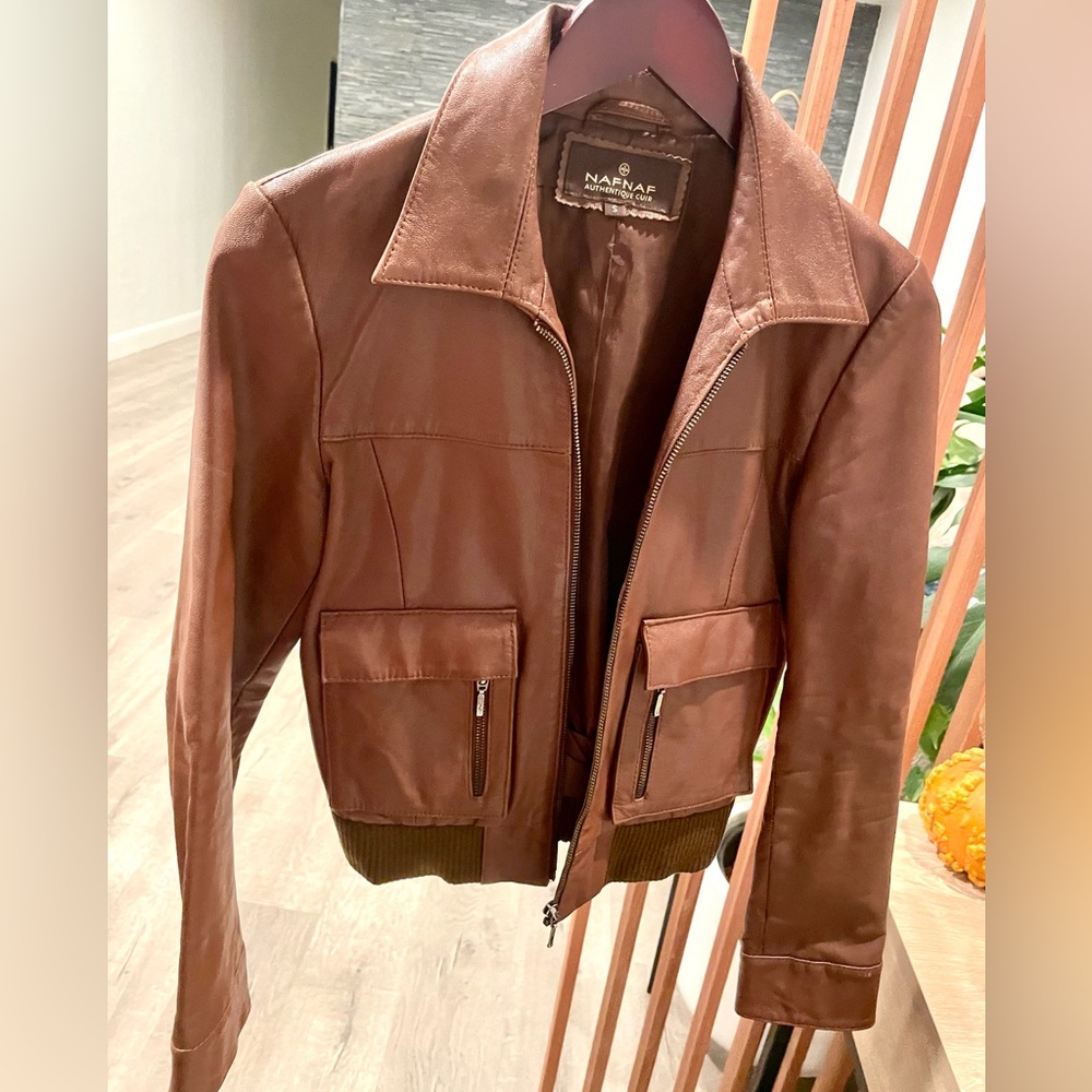 Nafnaf Vintage 100% Goatskin Leather Jacket | Excellent Condition Size S